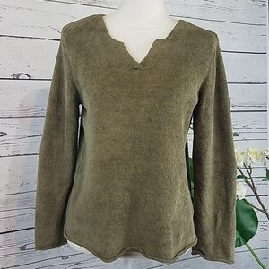 J. Jill Green Fleece Pullover Small